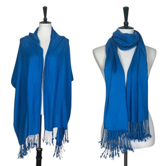 Women’s Bundle 9 Oblong Scarfs Solid Color Fringe Pink Teal Yellow Red Brown Tan - Picture 6 of 16